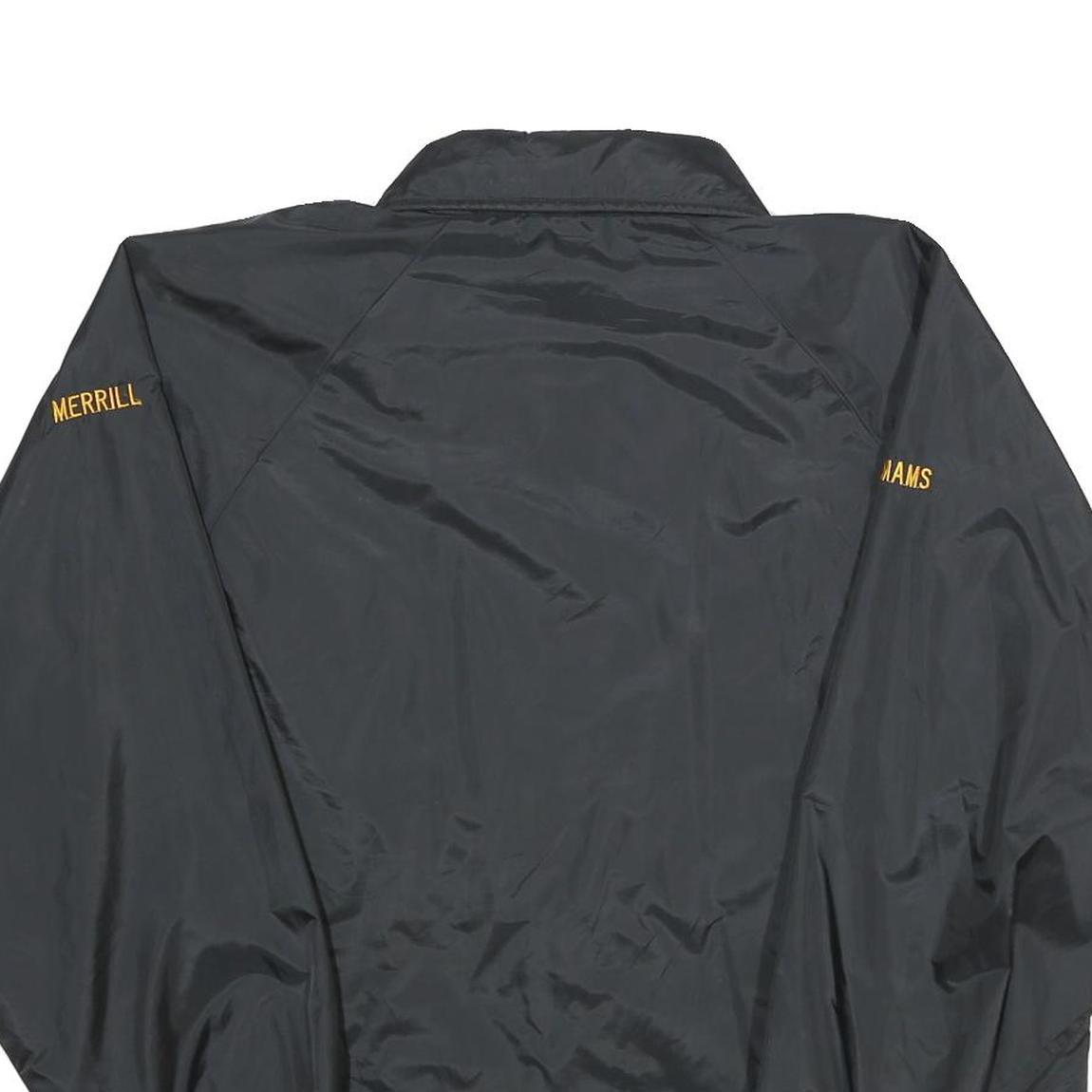 QUALITY SPORTSWEAR Mens Black Nylon Button Jacket L Plain Casual Lightweight