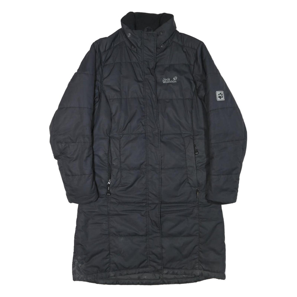 JACK WOLFSKIN Womens Black Quilted Jacket S Polyester Blend Zip Outdoor Warm
