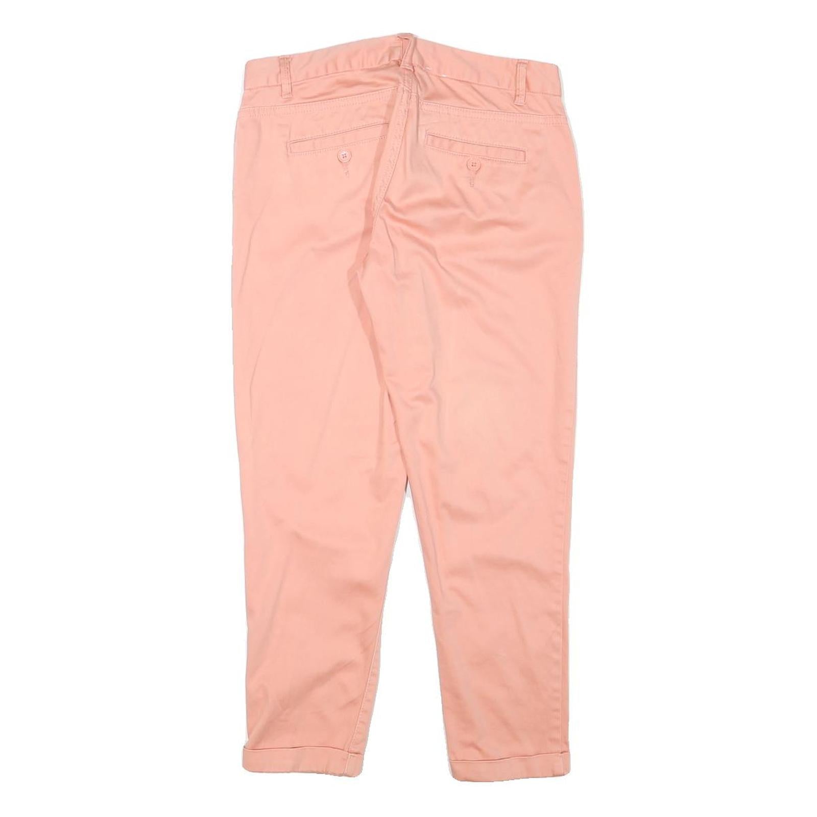 CALVIN KLEIN JEANS Womens Slim Peach Cotton Blend Trousers W29 L24 Casual Smart