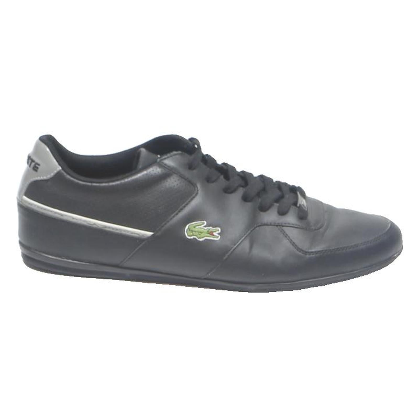 LACOSTE Mens Black Synthetic Trainers UK 7.5 Casual Lightweight Comfortable