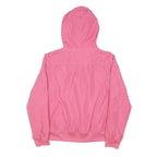 FILA Womens Pink Hooded Zip Jacket L Polycotton Plain Lightweight Sportswear