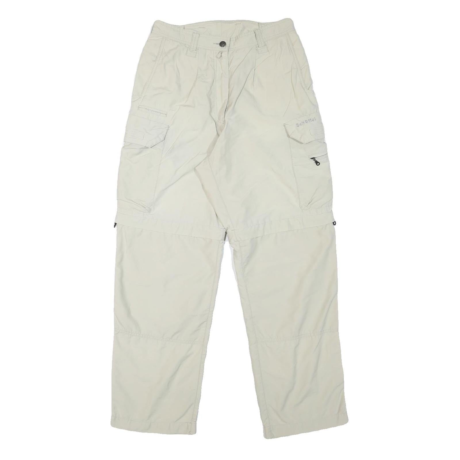 SCHOFFEL Womens Polyester Blend Cream Relaxed Cargo Trousers W28 L28 Outdoor