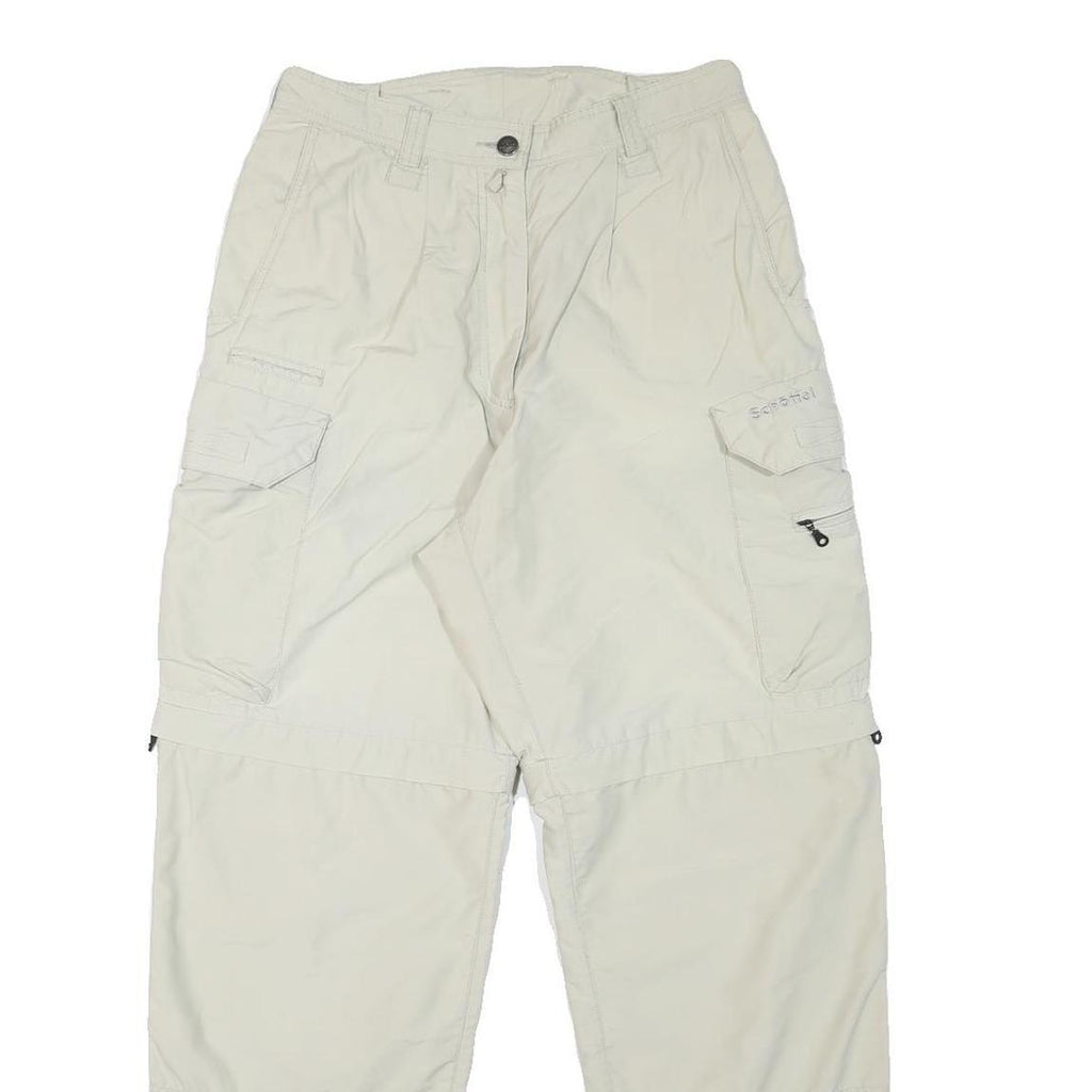 SCHOFFEL Womens Polyester Blend Cream Relaxed Cargo Trousers W28 L28 Outdoor