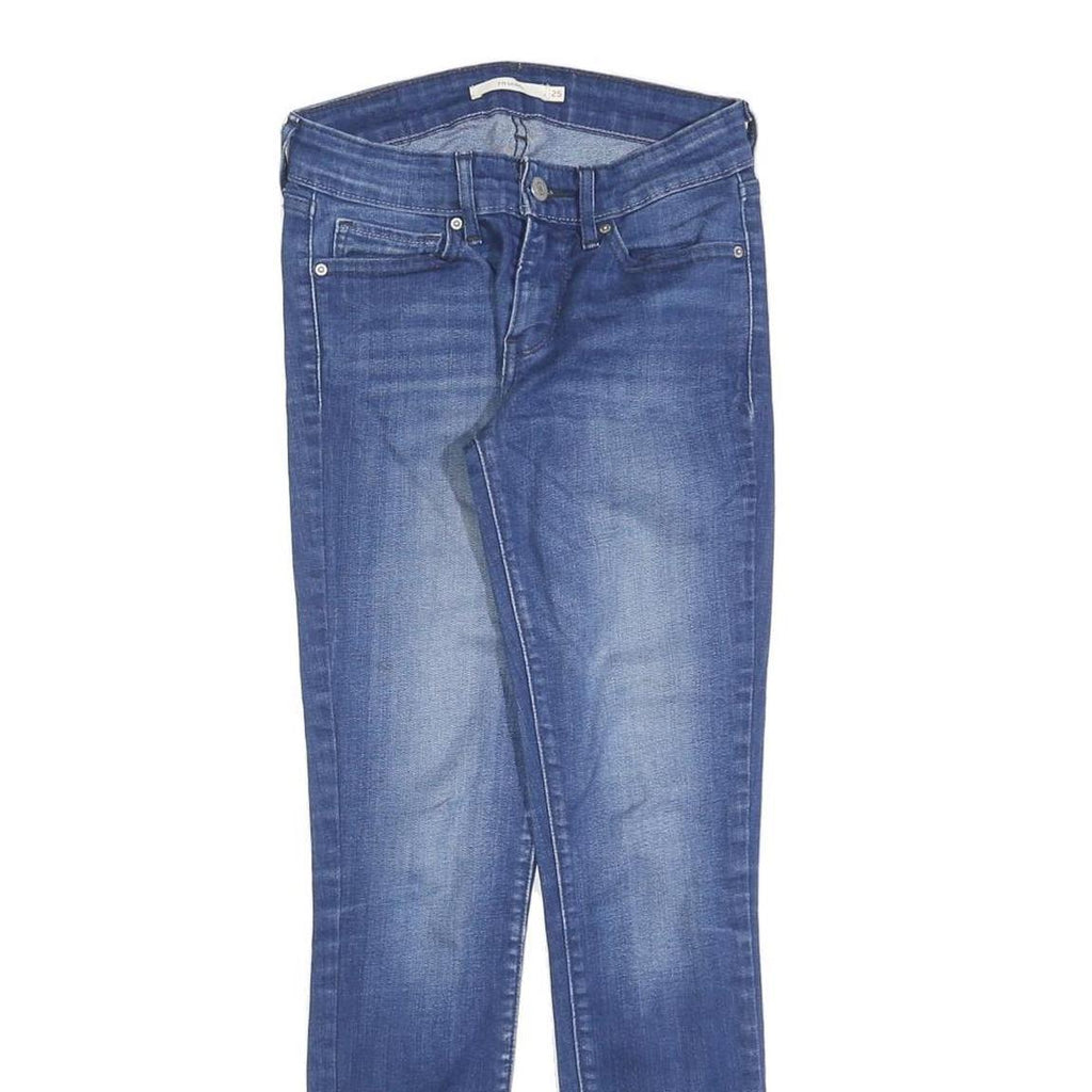 LEVI'S 711 Womens Slim Blue Denim Light W25 L27 Stretch Zip Skinny Jeans