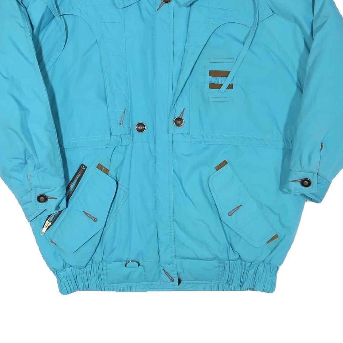 CHANGING Womens Blue Cotton Blend Zip Jacket M Embroidered Pattern Casual