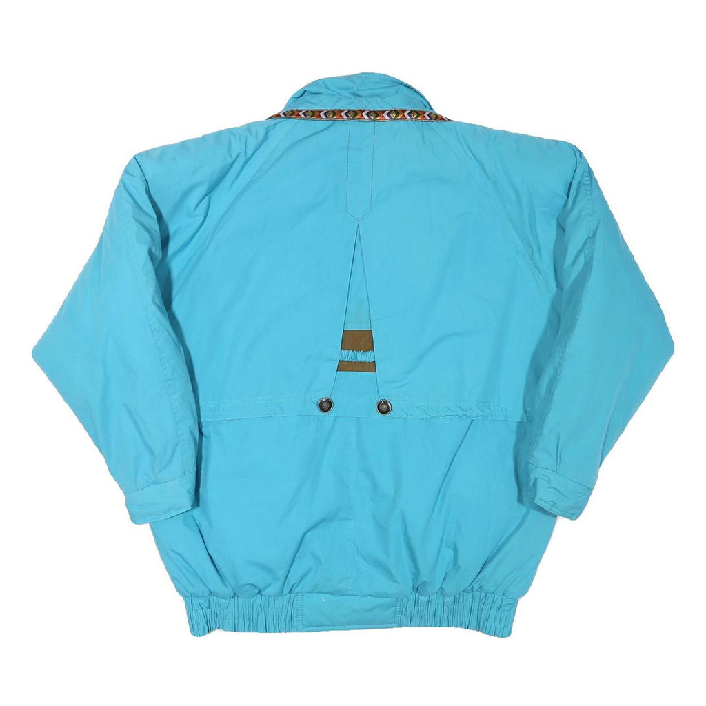 CHANGING Womens Blue Cotton Blend Zip Jacket M Embroidered Pattern Casual