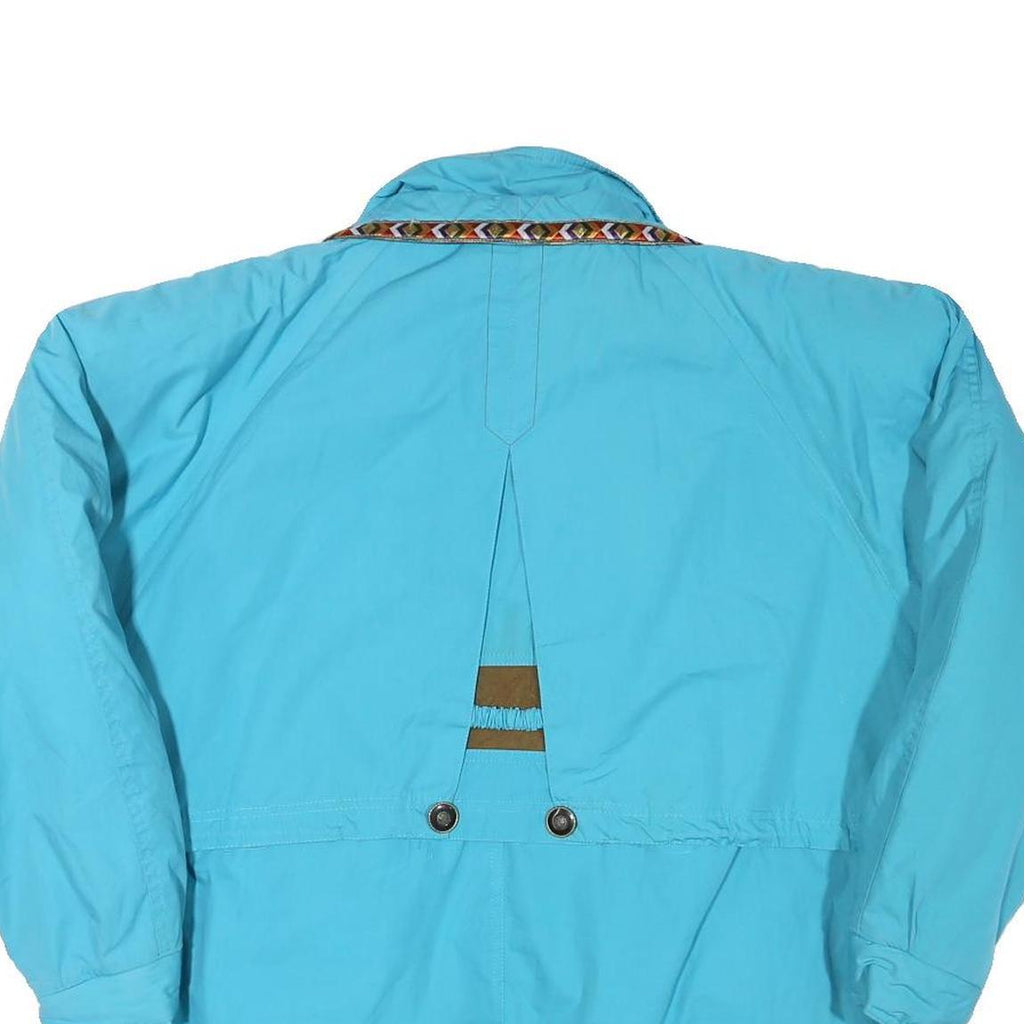 CHANGING Womens Blue Cotton Blend Zip Jacket M Embroidered Pattern Casual