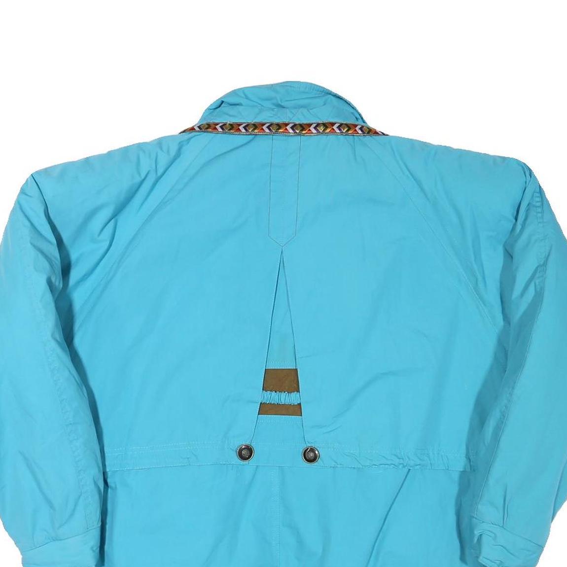 CHANGING Womens Blue Cotton Blend Zip Jacket M Embroidered Pattern Casual