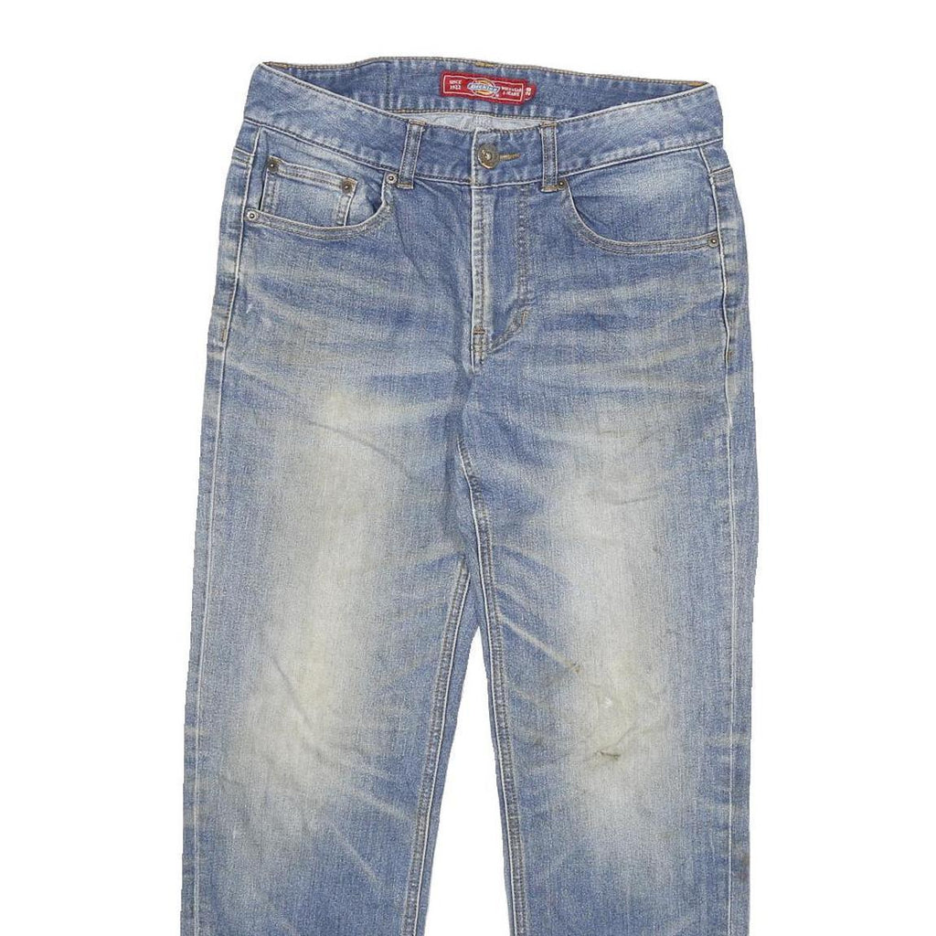 DICKIES Mens Slim Blue Cotton Blend Denim Jeans W28 L28 Classic Zip Pocket