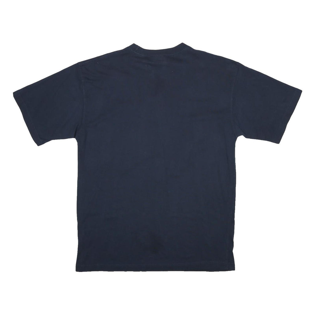 REEBOK Mens Navy Blue Logo Graphic T-Shirt L Short Sleeve Crew Neck Cotton