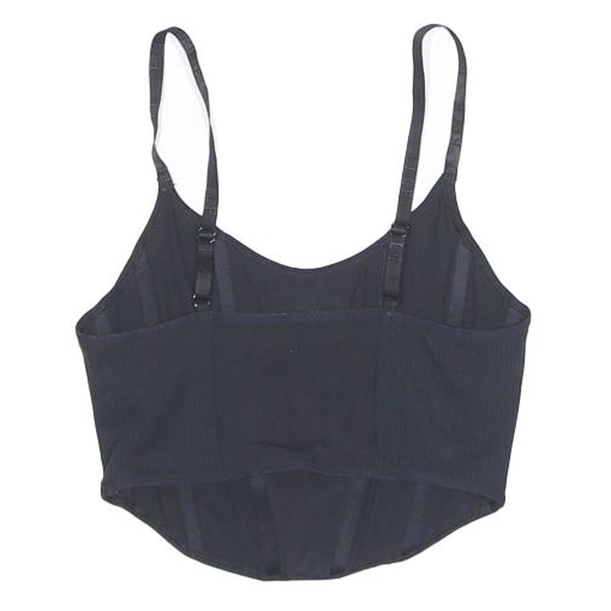 ELLE Womens Black Cropped Sleeveless V-Neck Top XS Cotton Blend Stylish