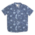 LEVI'S Mens Blue Floral Print Cotton Blend Shirt L Casual Summer Button