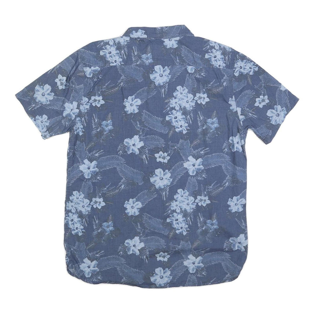 LEVI'S Mens Blue Floral Print Cotton Blend Shirt L Casual Summer Button