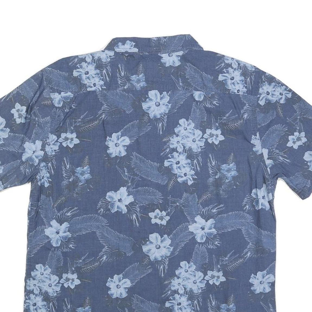 LEVI'S Mens Blue Floral Print Cotton Blend Shirt L Casual Summer Button