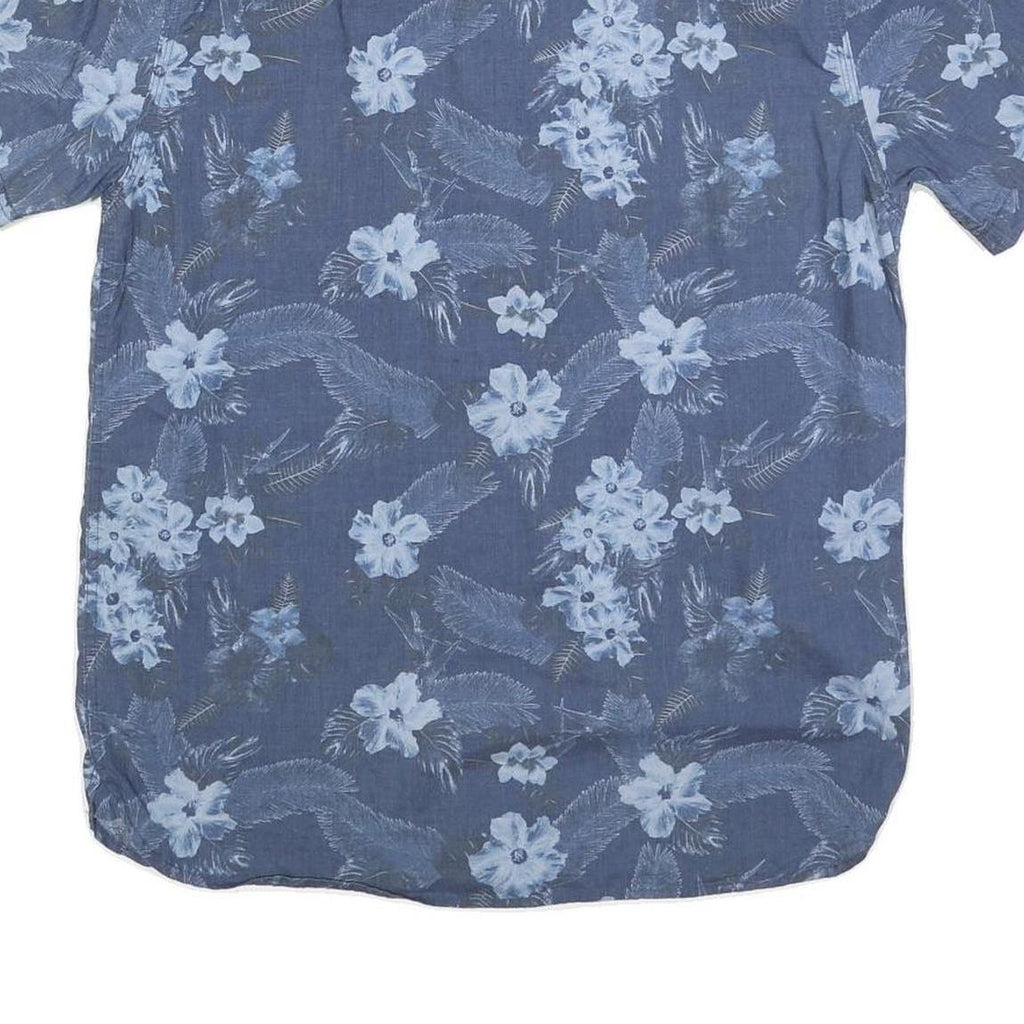 LEVI'S Mens Blue Floral Print Cotton Blend Shirt L Casual Summer Button