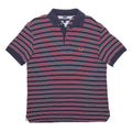 TOMMY HILFIGER Mens Blue & Red Striped Short Sleeve Polo Shirt M Cotton Casual