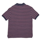 TOMMY HILFIGER Mens Blue & Red Striped Short Sleeve Polo Shirt M Cotton Casual