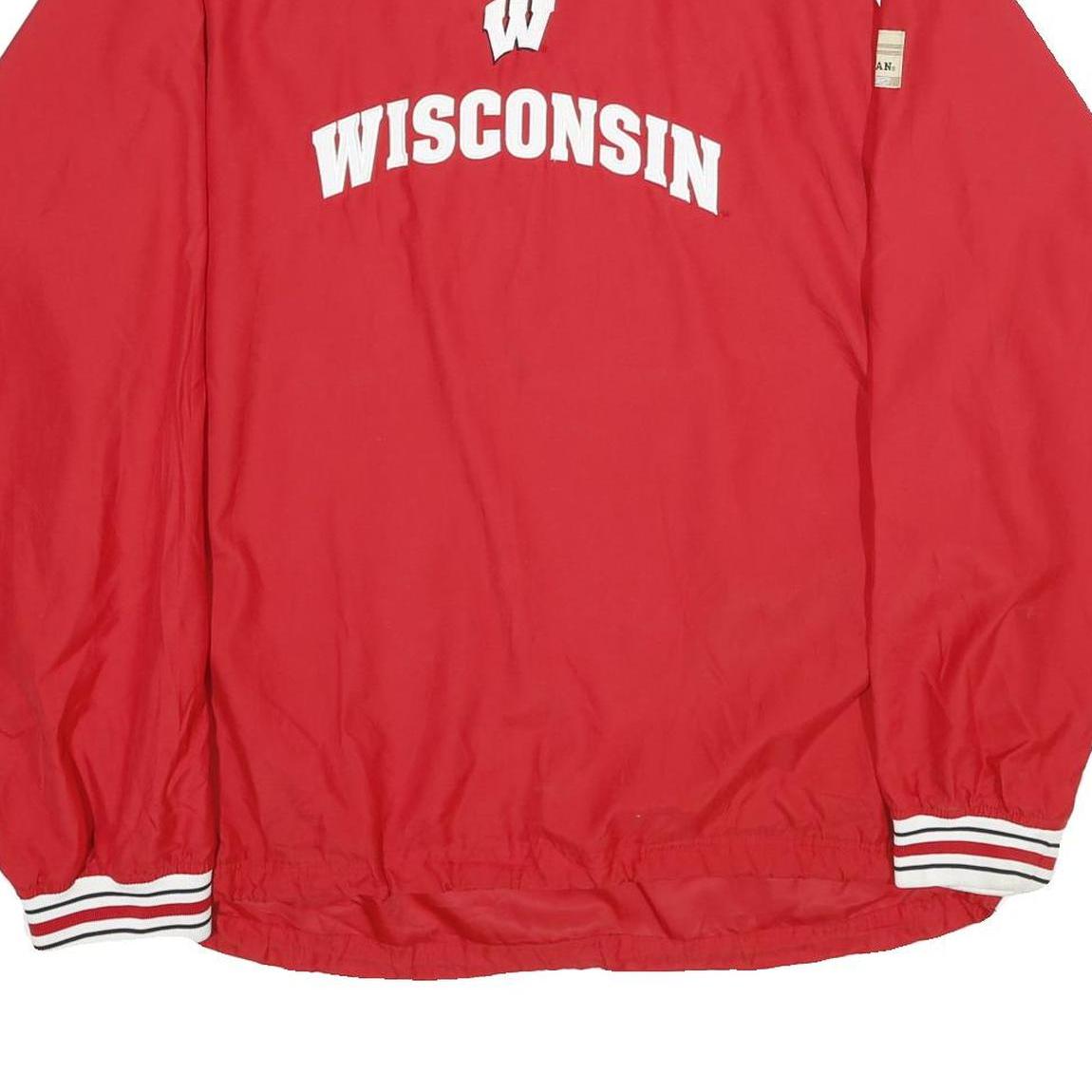 REEBOK Mens Red Wisconsin Crew Neck XL Lightweight Sports Sweatshirt