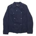 TOMMY HILFIGER Girls Navy Blue Double Breasted Cotton Blend Jacket L Button