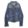 ZARA Womens Blue Denim Jacket M Cotton Blend Classic Casual Button Fastening