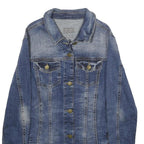 ZARA Womens Blue Denim Jacket M Cotton Blend Classic Casual Button Fastening
