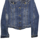 ZARA Womens Blue Denim Jacket M Cotton Blend Classic Casual Button Fastening