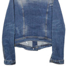 ZARA Womens Blue Denim Jacket M Cotton Blend Classic Casual Button Fastening