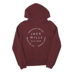 JACK WILLS Womens Maroon Hoodie UK 12 Pullover Cotton Blend Casual Hooded
