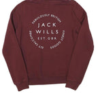 JACK WILLS Womens Maroon Hoodie UK 12 Pullover Cotton Blend Casual Hooded