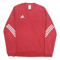 ADIDAS Mens Red Sweatshirt Crew Neck M Cotton Blend Three Stripes Sport