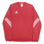 ADIDAS Mens Red Sweatshirt Crew Neck M Cotton Blend Three Stripes Sport