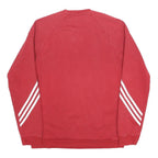 ADIDAS Mens Red Sweatshirt Crew Neck M Cotton Blend Three Stripes Sport