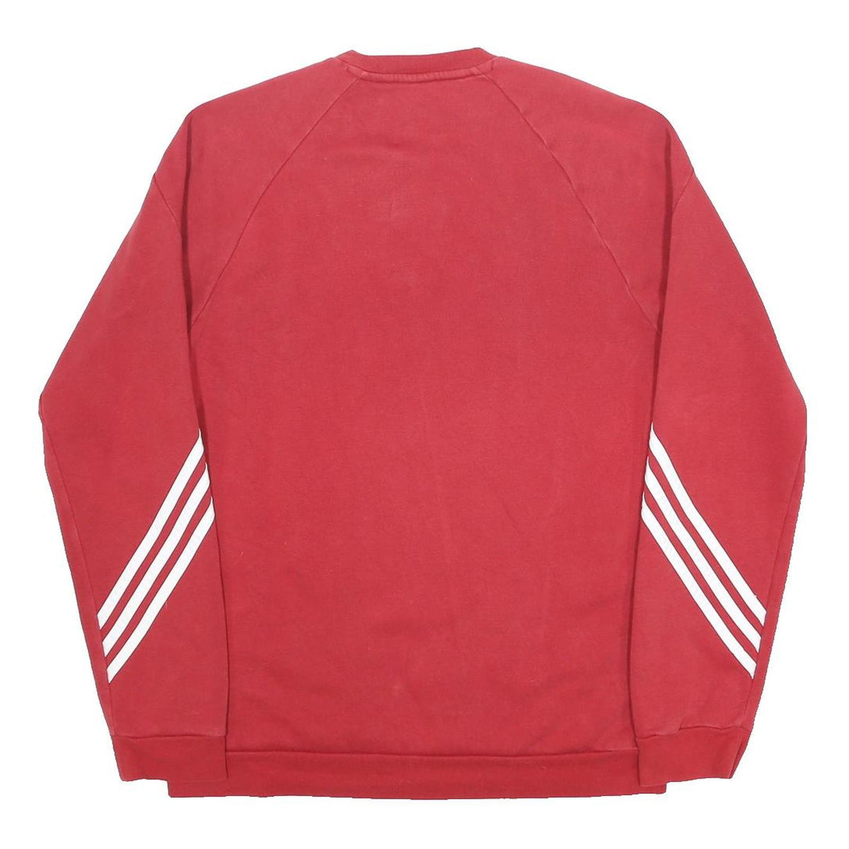 ADIDAS Mens Red Sweatshirt Crew Neck M Cotton Blend Three Stripes Sport