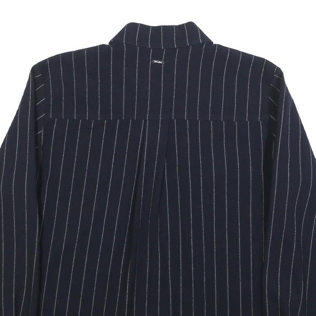 TOM TAILOR Womens Blue Shirt XS Pinstripe Button Pocket Casual Workwear