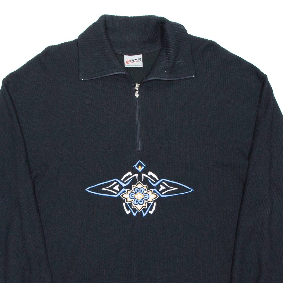 MASER Womens Jumper Black 1/4 Zip Tight Knit UK 18