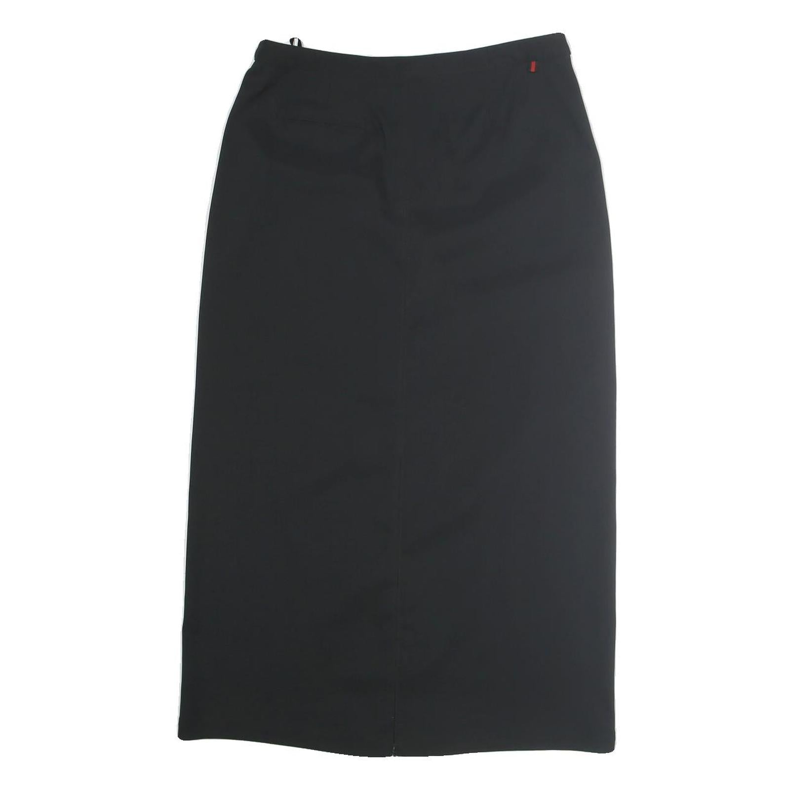 DEVILLE Womens Black Pencil Knee Length Polyester Skirt M Classic Formal Wear