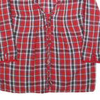 PROMOD Womens Red Checked Printed Blouse Long Sleeve Round Neck UK 12 Casual