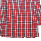PROMOD Womens Red Checked Printed Blouse Long Sleeve Round Neck UK 12 Casual
