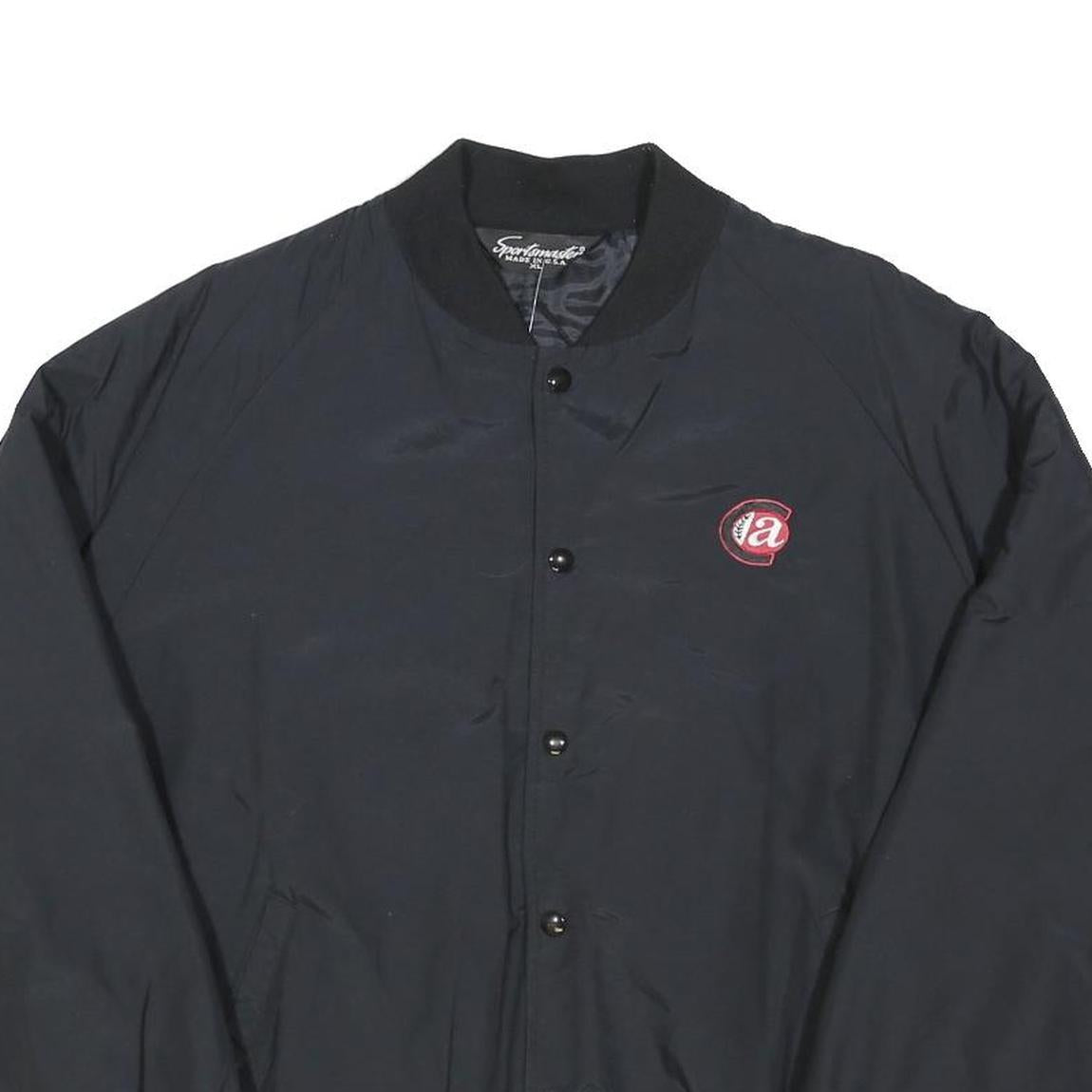 SPORTSMASTER Mens Black Jacket XL Polyester Blend Plain Zip Casual Lightweight
