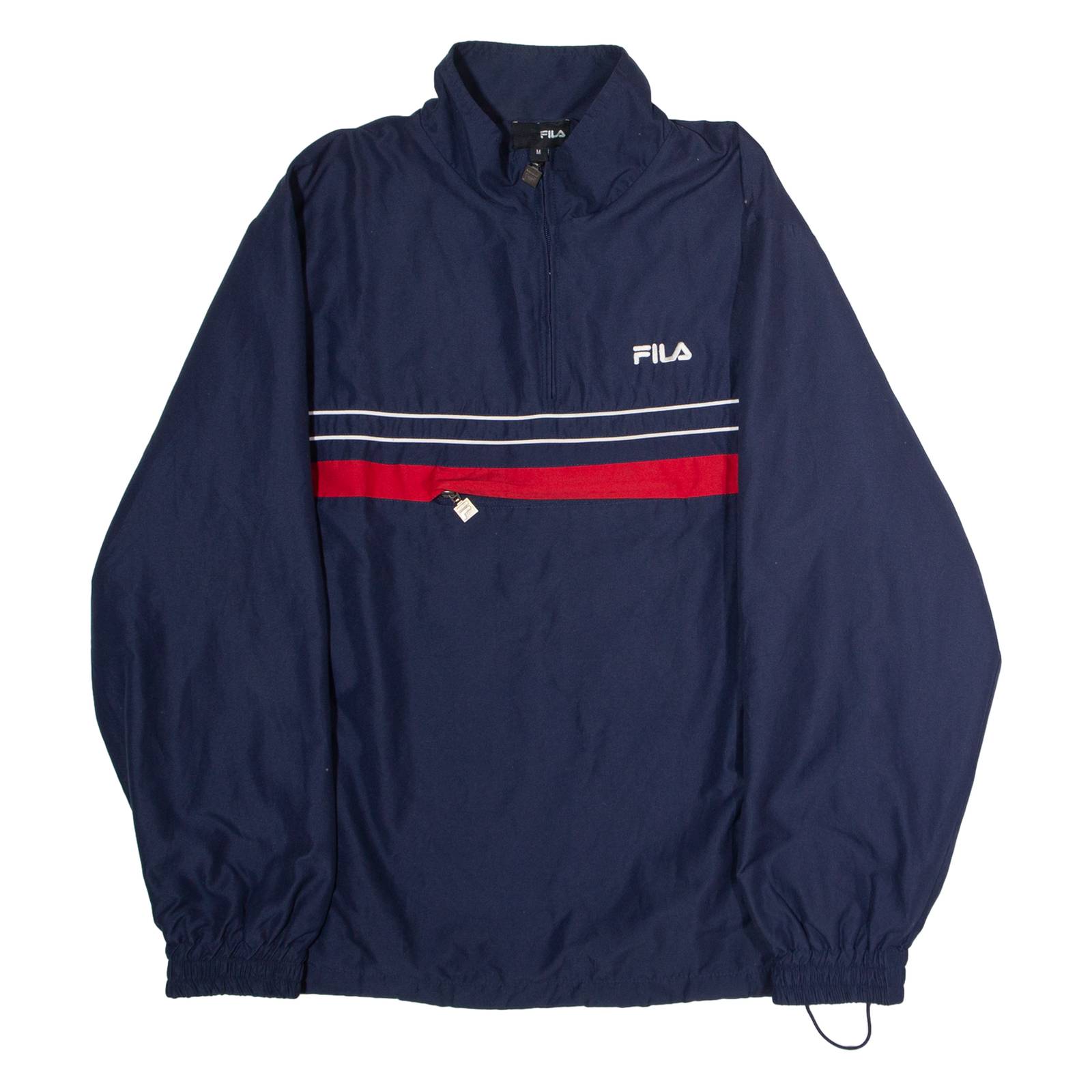 FILA Mens Pullover Jacket Blue Striped M
