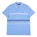 NAUTICA Mens Blue & White Striped Short Sleeve Polo Shirt XL Cotton Blend Casual
