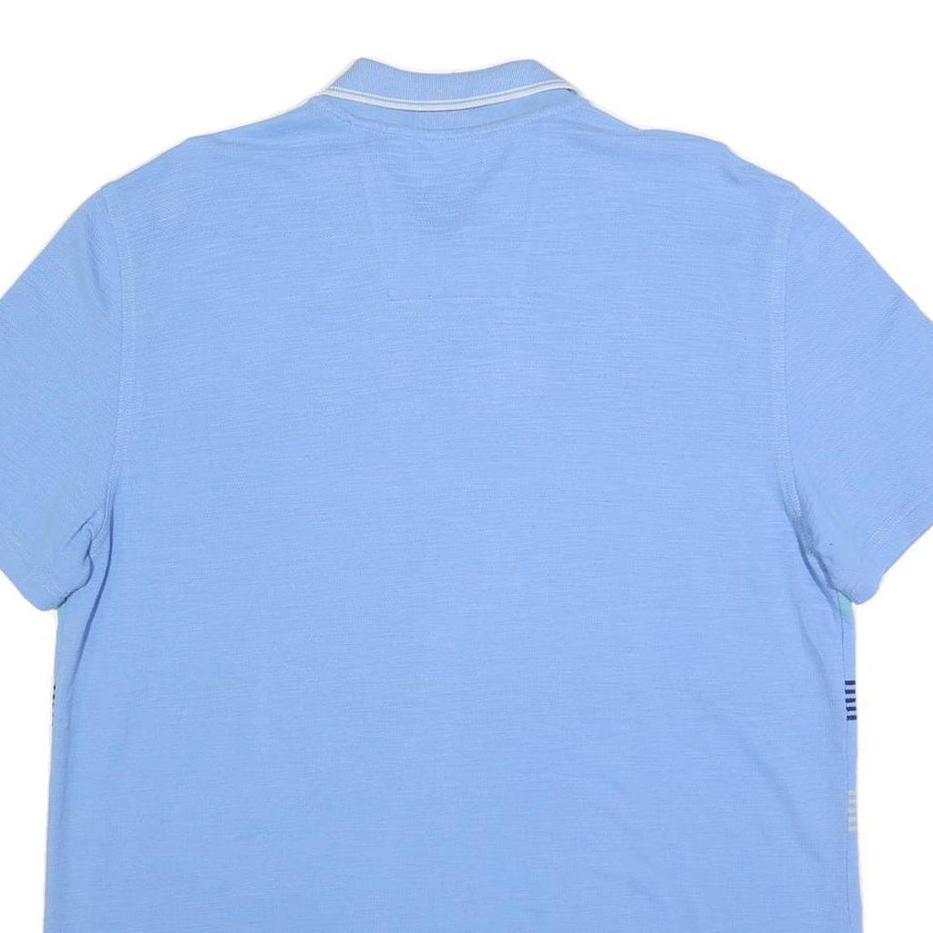 NAUTICA Mens Blue & White Striped Short Sleeve Polo Shirt XL Cotton Blend Casual