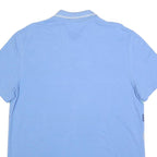 NAUTICA Mens Blue & White Striped Short Sleeve Polo Shirt XL Cotton Blend Casual