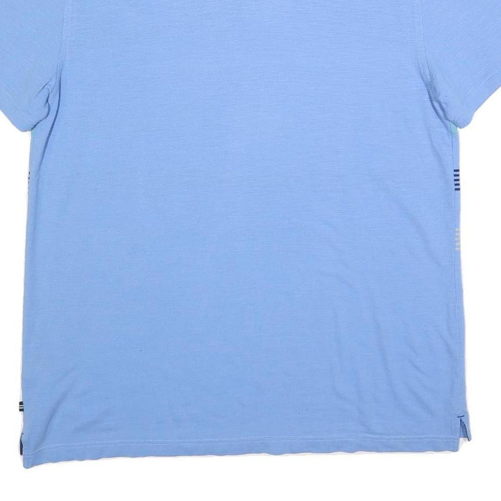 NAUTICA Mens Blue & White Striped Short Sleeve Polo Shirt XL Cotton Blend Casual