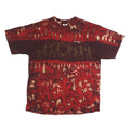 YAZBEK Mens Red & Brown Tie Dye Graphic T-Shirt XL Short Sleeve Crew Neck
