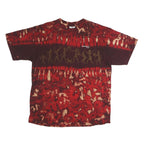 YAZBEK Mens Red & Brown Tie Dye Graphic T-Shirt XL Short Sleeve Crew Neck