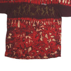 YAZBEK Mens Red & Brown Tie Dye Graphic T-Shirt XL Short Sleeve Crew Neck