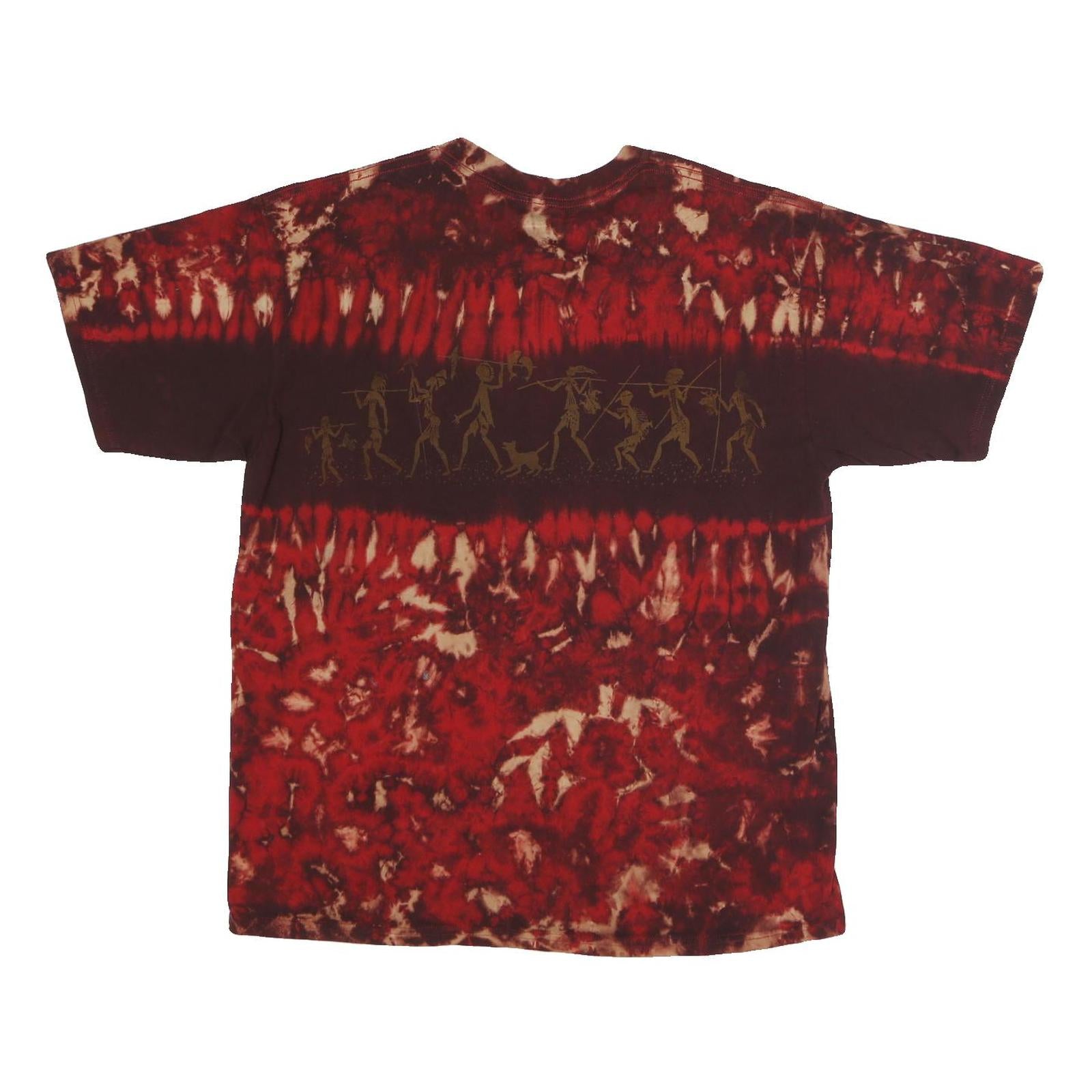 YAZBEK Mens Red & Brown Tie Dye Graphic T-Shirt XL Short Sleeve Crew Neck