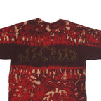 YAZBEK Mens Red & Brown Tie Dye Graphic T-Shirt XL Short Sleeve Crew Neck