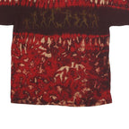 YAZBEK Mens Red & Brown Tie Dye Graphic T-Shirt XL Short Sleeve Crew Neck